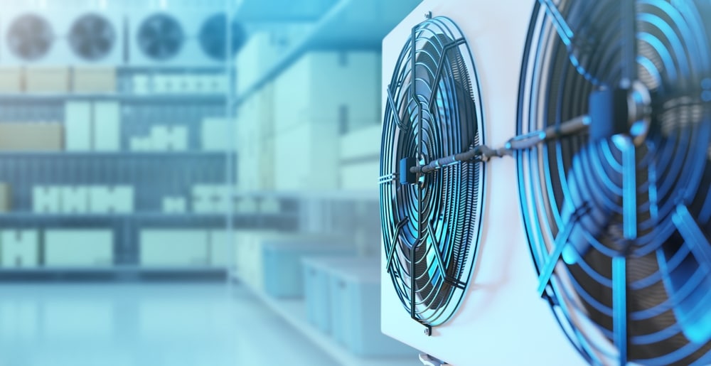Refrigeration,Equipment.,Warehouse,Refrigerator.,Industrial,Freezer.,Air,Conditioning,Unit,Inside