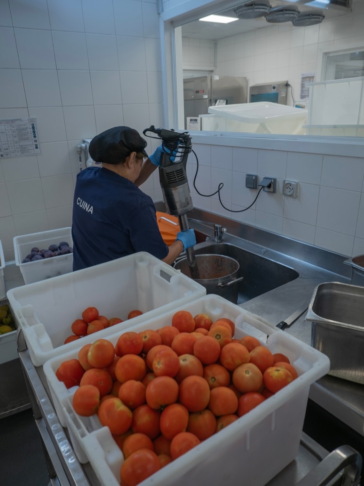 Cold,Food,Processing,Room,,There,Is,A,Woman,Working,In